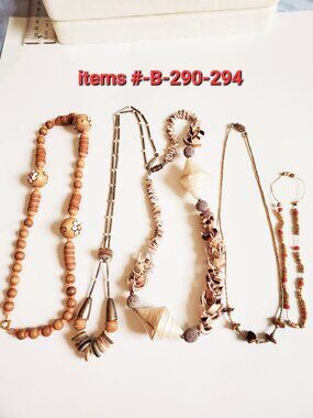 5 Necklaces ,items # B-290-294,. wt. 97 grams.